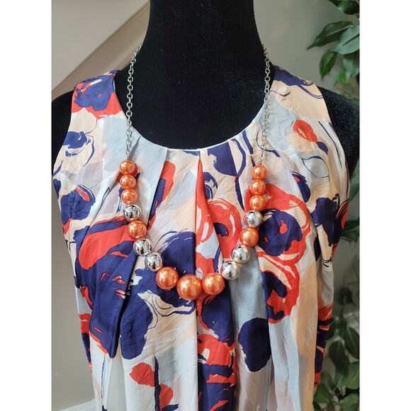 Isabella Sinclair Dress Size 2 White Floral Sleeveless Summer Casual - Picture 7 of 15